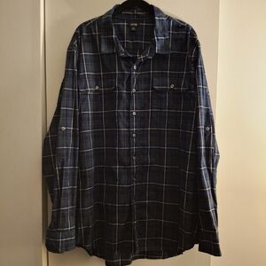 Apt. 9 Men's Long Sleeve Blue Plaid Shirt
